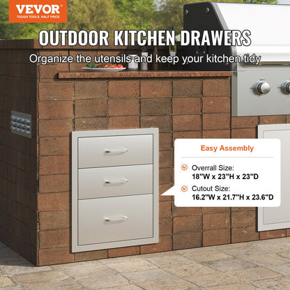 Vevor Outdoor Kitchen Box Bbq Box Storage 45x58cm Stainless Steel Box