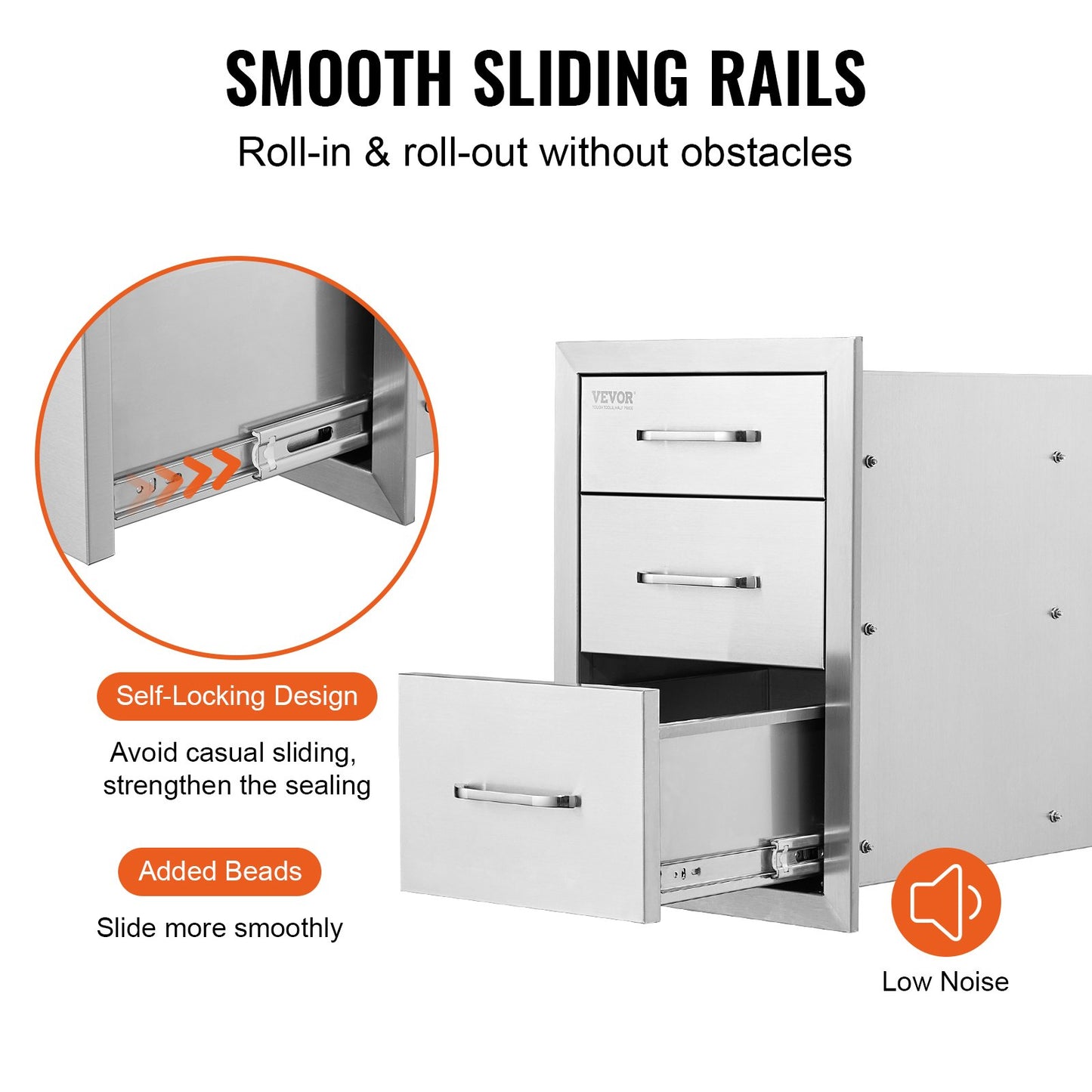 Vevor Outdoor Kitchen Box Bbq Box Storage 45x58cm Stainless Steel Box