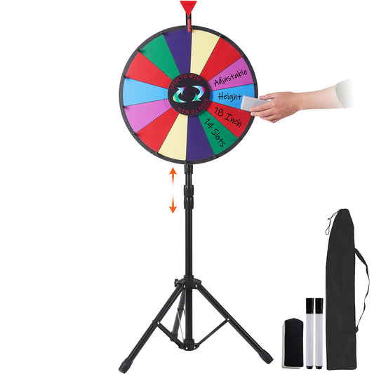 18” Prishjul Stativ Golvstativ Färg Prishjul Fortune Spinner 14 platser Dry Ease Tradeshow Fortune Spinning Game (18 tum)