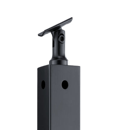 Cable Railing Post 42x1x2in L-Shaped Hole Corner Railing Post Black 1pc