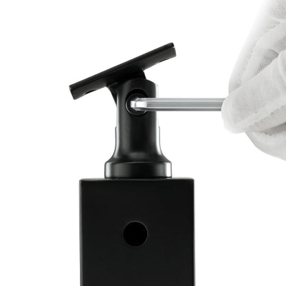 Cable Railing Post 36x1x2in L-Shaped Hole Corner Railing Post Black 1pc