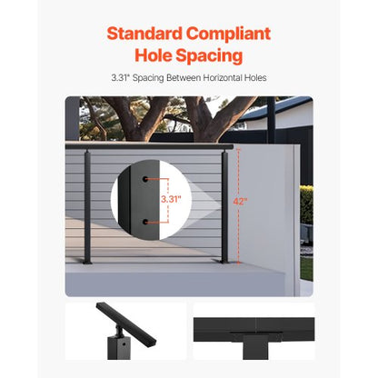 Cable Railing Post 42x1x2 inch Pre-drilled Post 1JZLGZXHS1063GGTD001V0 | EU