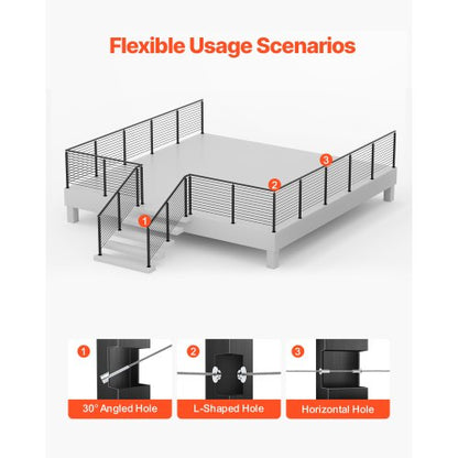 Cable railing post 42x2x2 inch pre-drilled post 1JZLGZXHS106AWJO6001V0 | EU