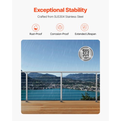 Cable Railing Post 36x2x2 Inch Horizontal Hole 1JZLGZXYS91466KZK001V0 | EU