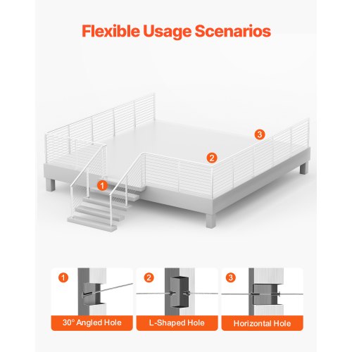 Cable Railing Post 36x2x2 Inch Horizontal Hole 1JZLGZXYS91466KZK001V0 | EU