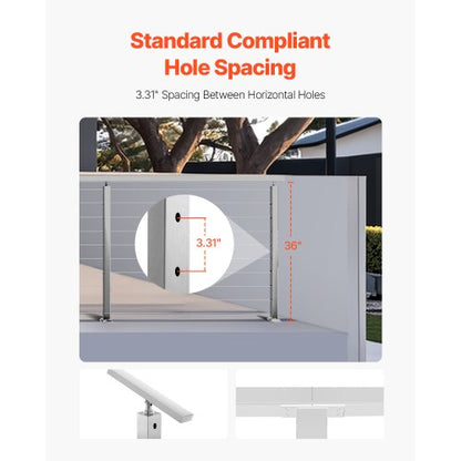 Cable Railing Post 36x1x2 inch Pre-drilled Post 1JZLGZXYS914I4BDB001V0