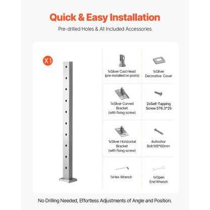 Cable Railing Post 36x1x2 inch Pre-drilled Post 1JZLGZXYS914I4BDB001V0