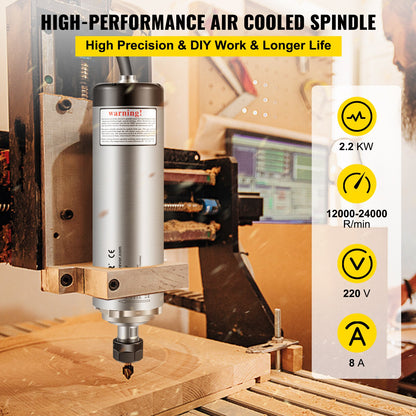 2,2KW 2220V luftkyld spindelmotor ER20 CNC luftkylningsspindelmotor för CNC gravyrfräsmaskin