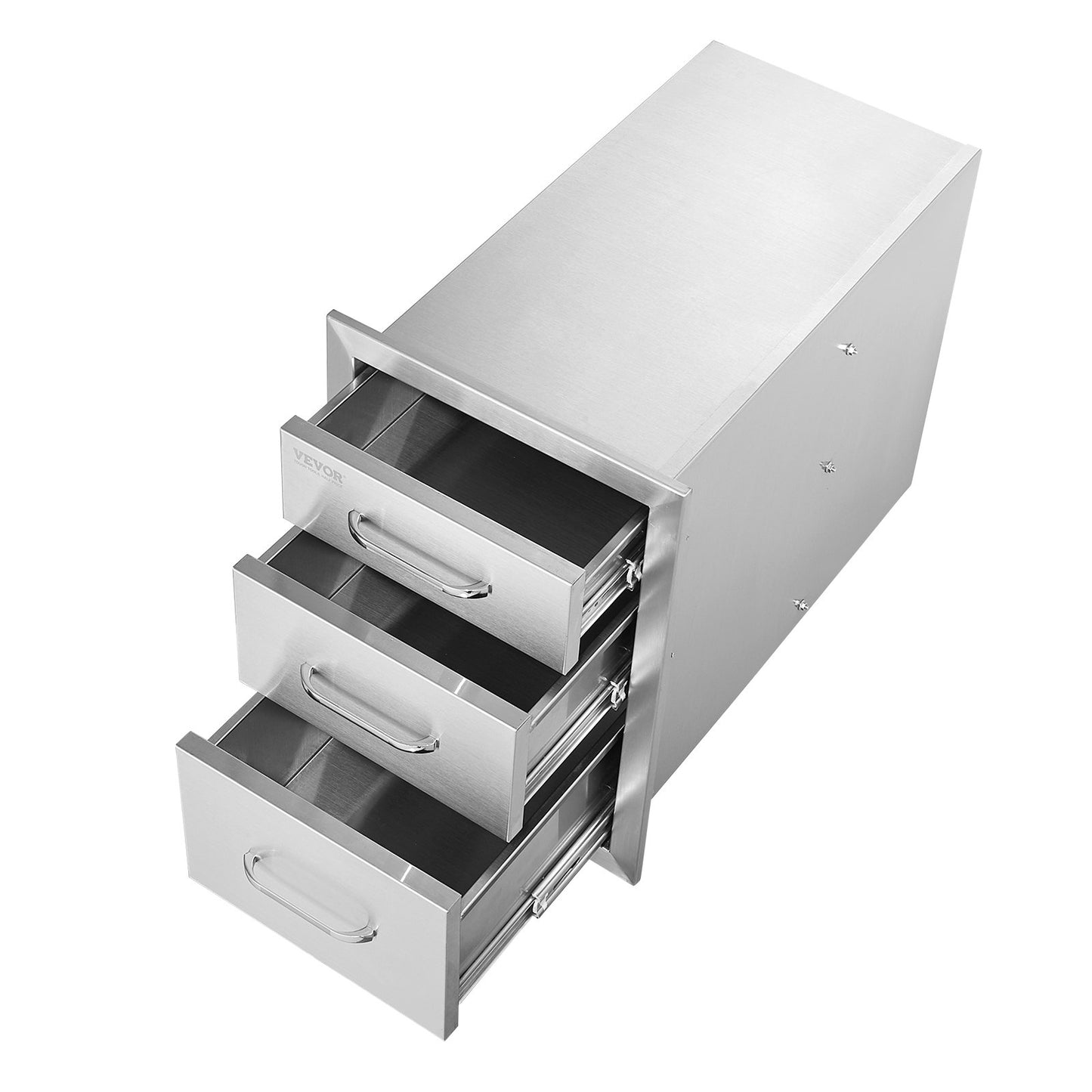 Cranks stainless steel 3 drawers with handles 35*58cm grill storage cabinet