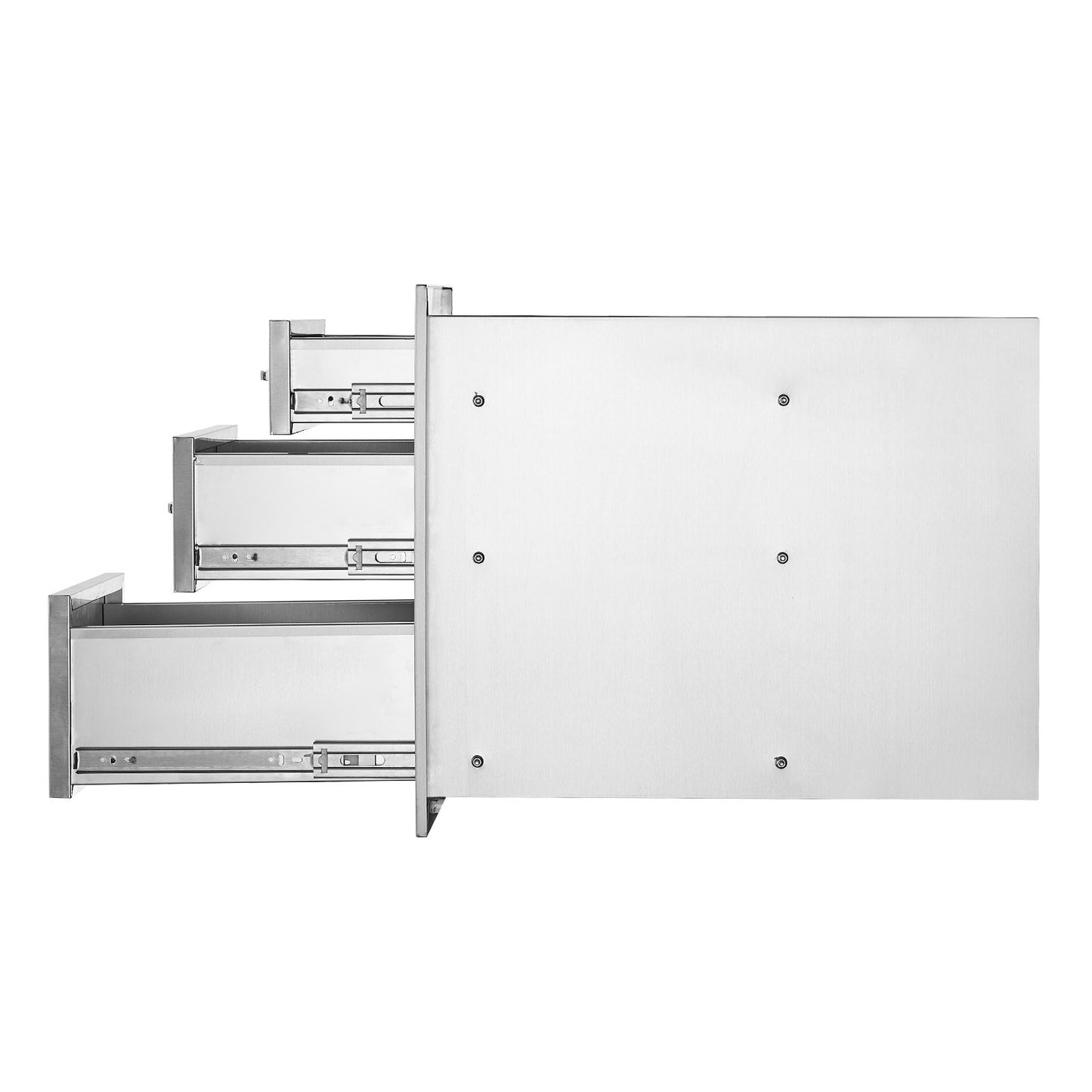 Cranks stainless steel 3 drawers with handles 35*58cm grill storage cabinet