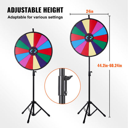 24” färgprishjul Stativ Golvstativ Färgprishjul 14 platser Dry Ease Fortune Spinner Fortune Spinning Game
