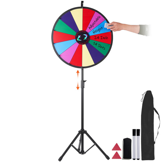 24” färgprishjul Stativ Golvstativ Färgprishjul 14 platser Dry Ease Fortune Spinner Fortune Spinning Game