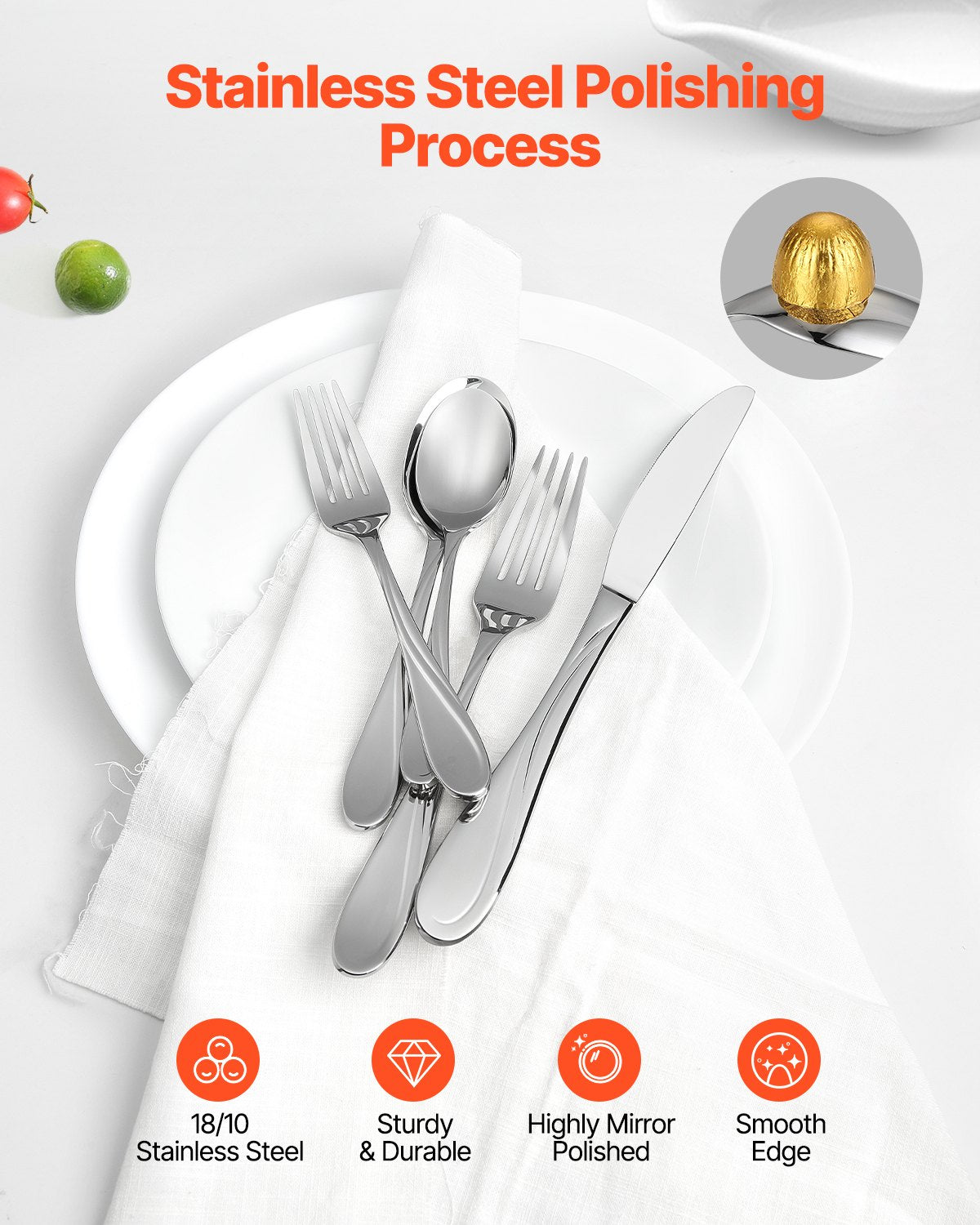 30-piece silver cutlery set stainless steel cutlery cutlery for 6