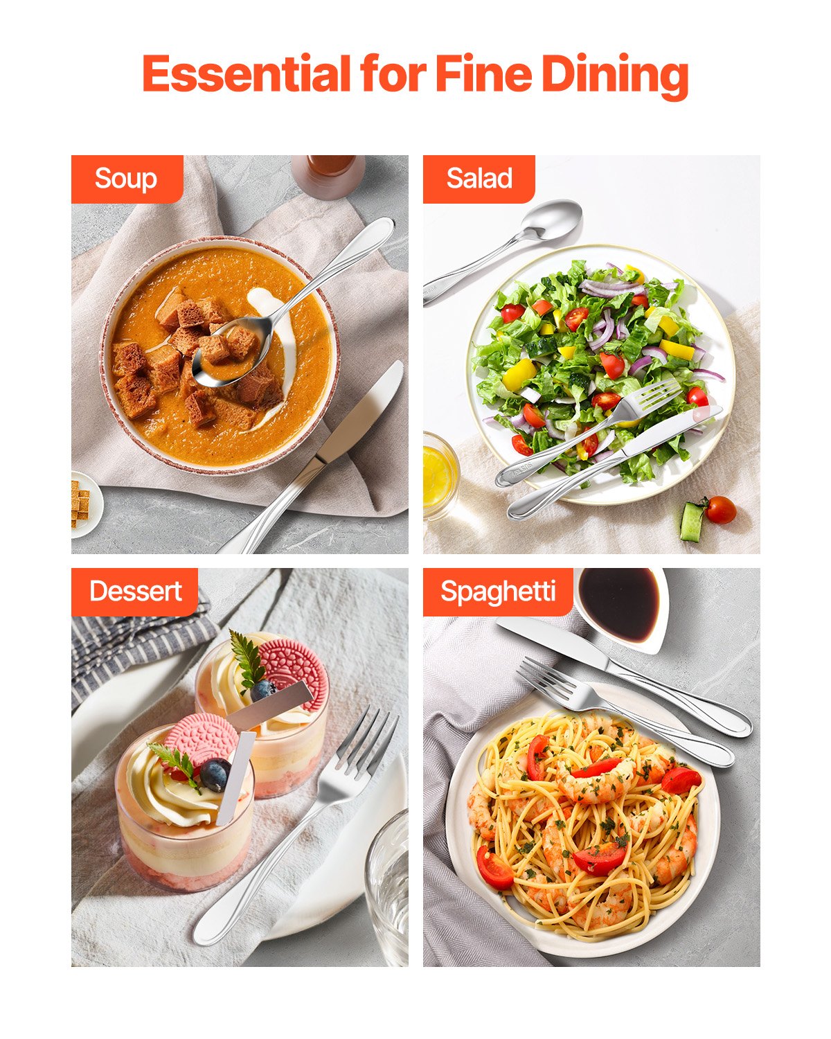 65-piece silver cutlery set stainless steel cutlery cutlery for 12