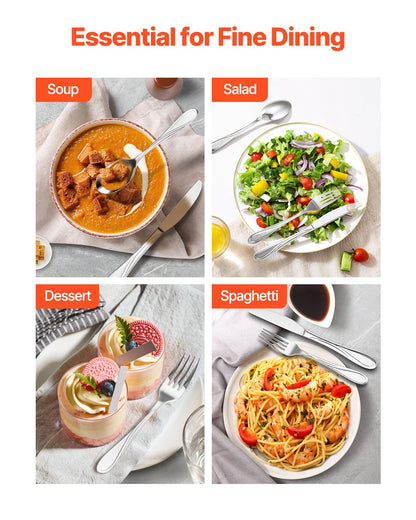 65-piece silver cutlery set stainless steel cutlery cutlery for 12