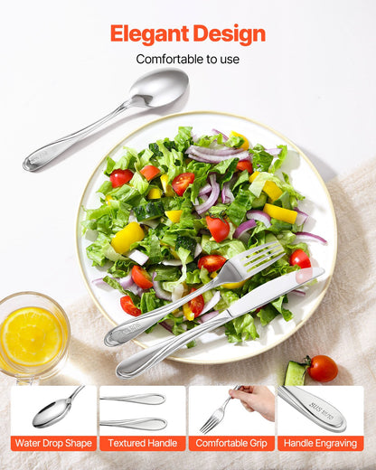 45-piece silver cutlery set stainless steel cutlery cutlery for 8