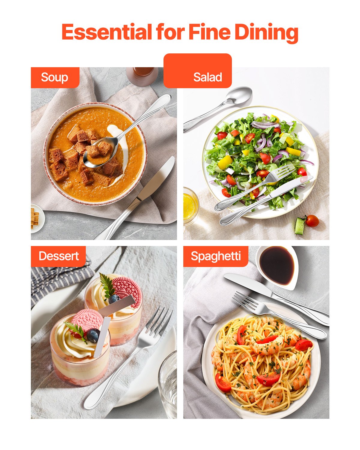 45-piece silver cutlery set stainless steel cutlery cutlery for 8