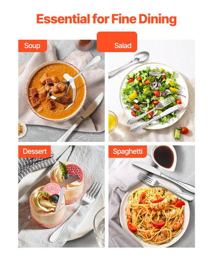 45-piece silver cutlery set stainless steel cutlery cutlery for 8