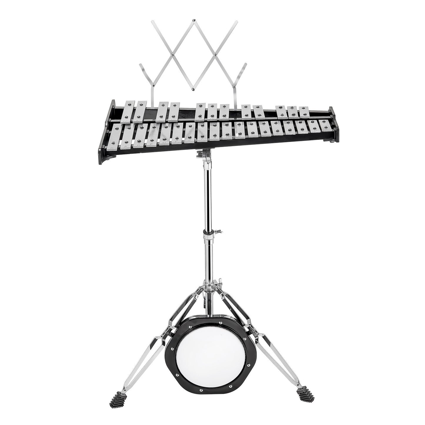 Glockenspiel-Xylophon mit 30 Tönen, Glockenset mit Schlägeln, Ständer und Übungspad