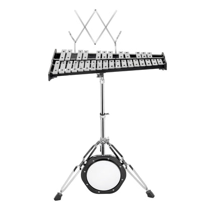 Glockenspiel-Xylophon mit 30 Tönen, Glockenset mit Schlägeln, Ständer und Übungspad