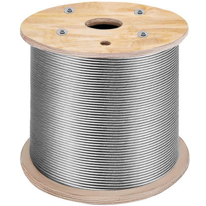 316 Rostfri stålkabel 1/8" 1x19 stålkabel vajerrep 150M/500FT Kabelräcke Transportvajer Kabel för räcke Prydnad DIY Balustrade (150M)