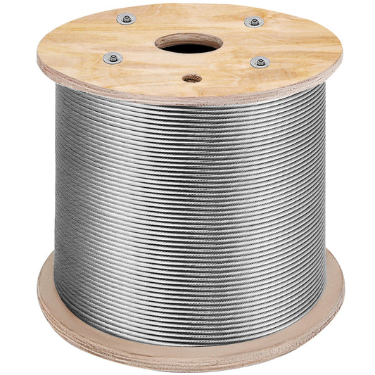 316 Rostfri stålkabel 1/8" 1x19 stålkabel vajerrep 150M/500FT Kabelräcke Transportvajer Kabel för räcke Prydnad DIY Balustrade (150M)