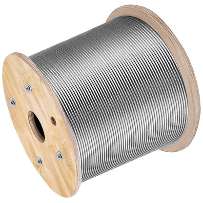 316 Rostfri stålkabel 1/8" 1x19 stålkabel vajerrep 150M/500FT Kabelräcke Transportvajer Kabel för räcke Prydnad DIY Balustrade (150M)