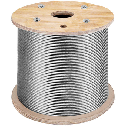 316 Rostfri stålkabel 1/8" 1x19 stålkabel vajerrep 150M/500FT Kabelräcke Transportvajer Kabel för räcke Prydnad DIY Balustrade (150M)