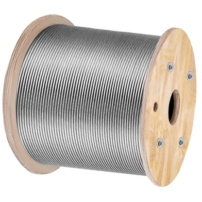 316 Rostfri stålkabel 1/8" 1x19 stålkabel vajerrep 150M/500FT Kabelräcke Transportvajer Kabel för räcke Prydnad DIY Balustrade (150M)