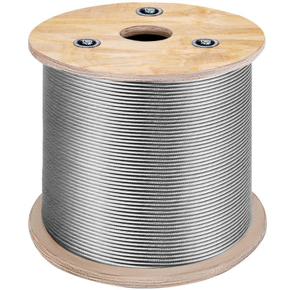 T316 Rostfri stålkabel 1/8" 7x7 stålvajerkabel 500FT Kabelräcke Transportvajerkabel för räcke Trädgård DIY Balustrade