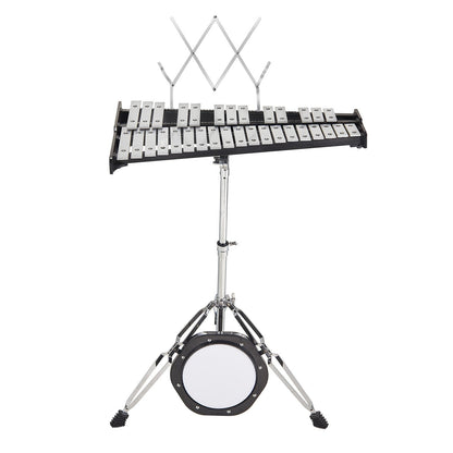 32 Note Klockspel Xylophone Bell Kit med klubbor, stativ & övningsdyna