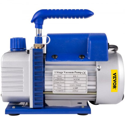 3CFM 1/4HP Refrigerant Rotary Vane Vacuum Pump A/c Vacuum Evacuation Pump Uk R134a 1720rpm One Stage | EU