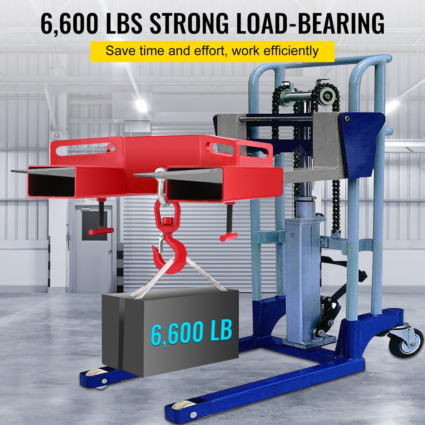 3 Tonnen Gabelstapler-Hebehaken, 6000 £/3000 kg Tragkraft, Gabelstapler, Schwenkhaken, Mobilkran, Gabelstapler-Zubehör