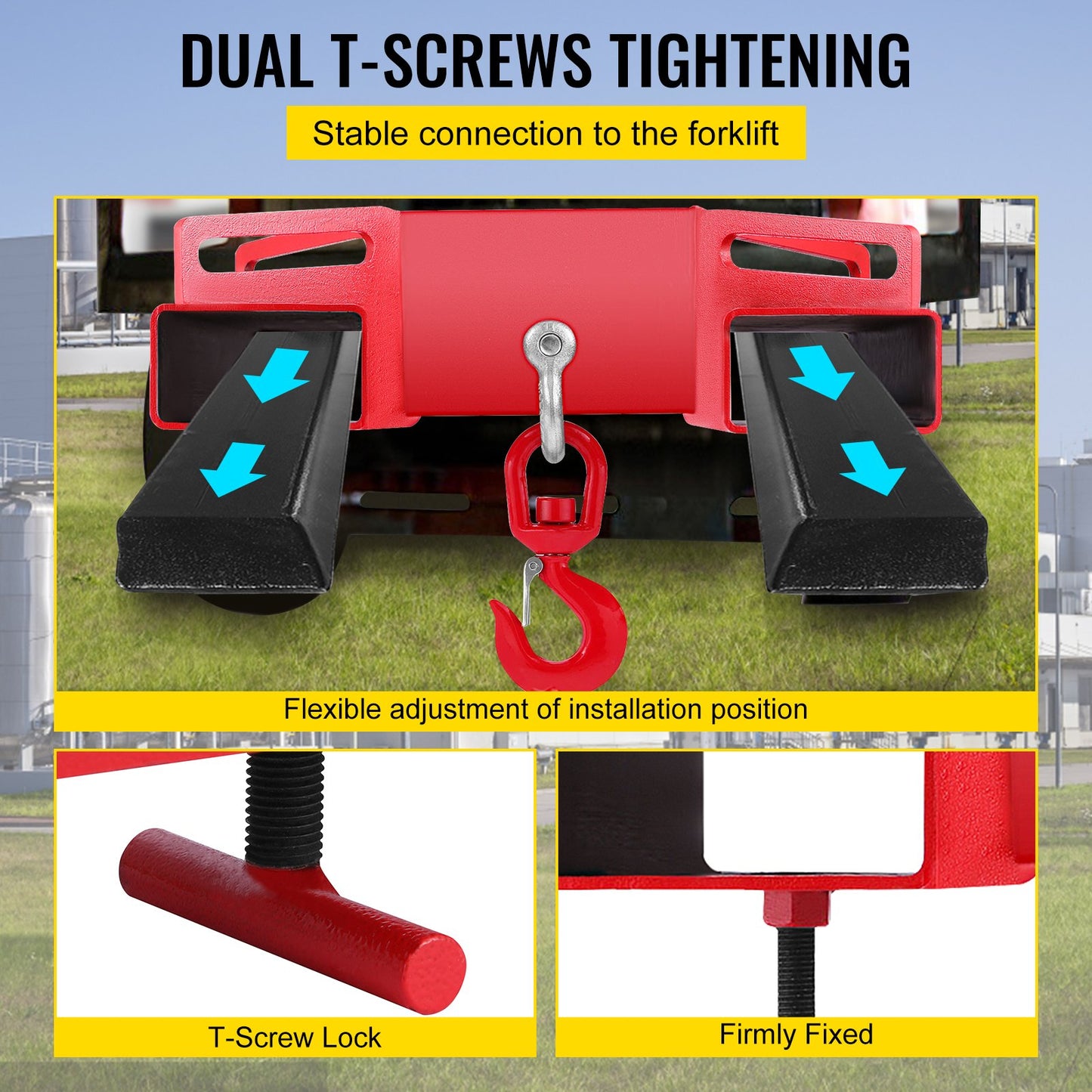 3 Tonnen Gabelstapler-Hebehaken, 6000 £/3000 kg Tragkraft, Gabelstapler, Schwenkhaken, Mobilkran, Gabelstapler-Zubehör