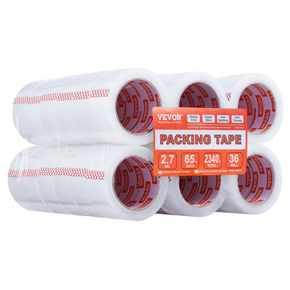 Packtejp 36 rullar 65 yards Heavy Duty klara packtejp 2,7 mil