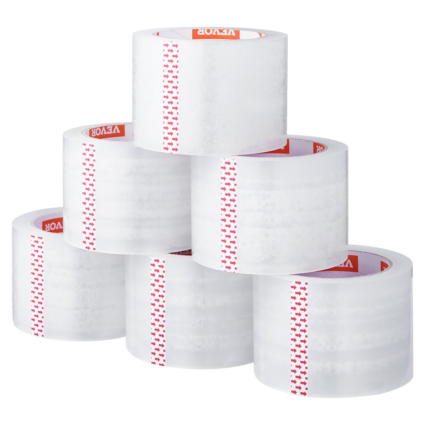 Klar packtejp 6 rullar 65 yards kraftiga klara packtejp 2,7 mil