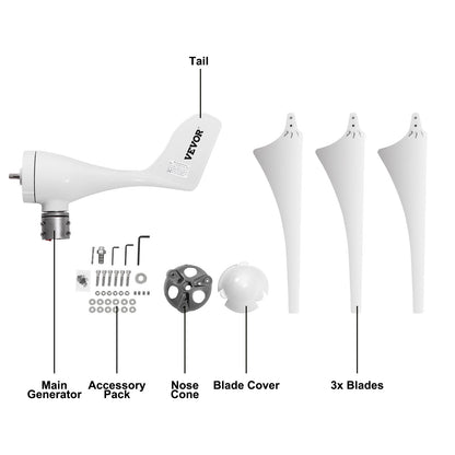 Wind turbine, 400W 12V wind turbine generator set, 3 blades charge controller wind turbine generator, wind turbine generator for power supplement