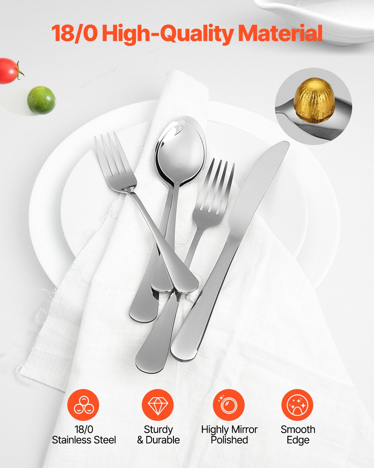 30-piece silver cutlery set stainless steel cutlery cutlery for 6