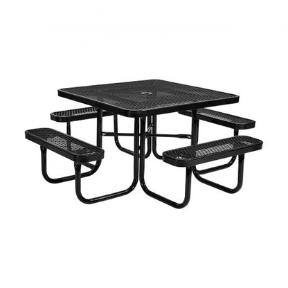 picnic table weatherproof steel patio dining furniture set outdoor | EU
