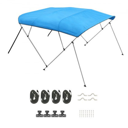 Biminitopp för båt med 4 bogar, 236 cm L x (183-198 cm B x 143 cm H, markis, Pacific Blue |  EU