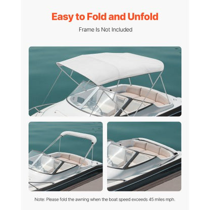 4 Bow Boat Bimini Toppar 96"Lx(91"-96")W Byte av markisöverdel ljusgrå |  EU
