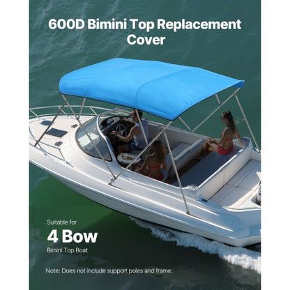 4 Bow Boat Bimini Tops 96"Lx(97"-103")W Markisbyte Pacific Blue |  EU