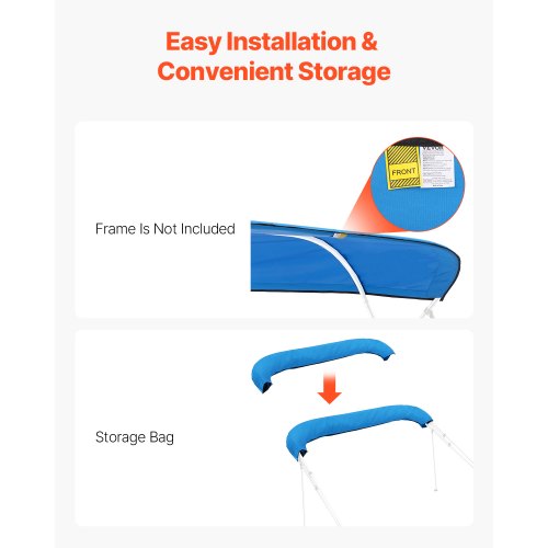 4 Bow Boat Bimini Tops 96"Lx(97"-103")W Markisbyte Pacific Blue |  EU