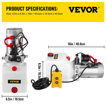 4 Quart Single Acting Hydraulic Pump Dump Trailer Lifting Remote Crane