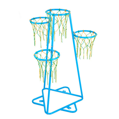 Kids Basket Hoop 4-Hoop Portable Basketball Stand Adjustable in Heights
