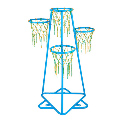 Kids Basket Hoop 4-Hoop Portable Basketball Stand Adjustable in Heights