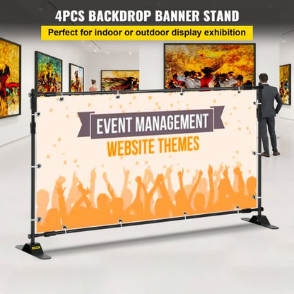 4-teiliges 8-Zoll-Bannerständer-Werbedruckset 54" bis 96" Display Trade Drink | EU