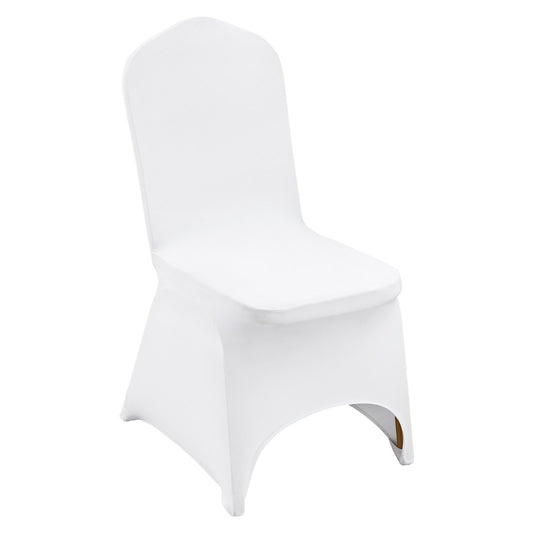 50 pcs Chair Covers Wedding Spandex White Chair Covers Stretch Fabric Removable Washable Protective Covers for Weddings Banquets Ceremony (Arc Shaped, 50 pcs)