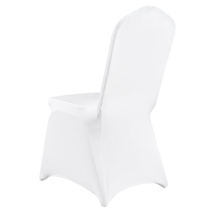 50 pcs Chair Covers Wedding Spandex White Chair Covers Stretch Fabric Removable Washable Protective Covers for Weddings Banquets Ceremony (Arc Shaped, 50 pcs)
