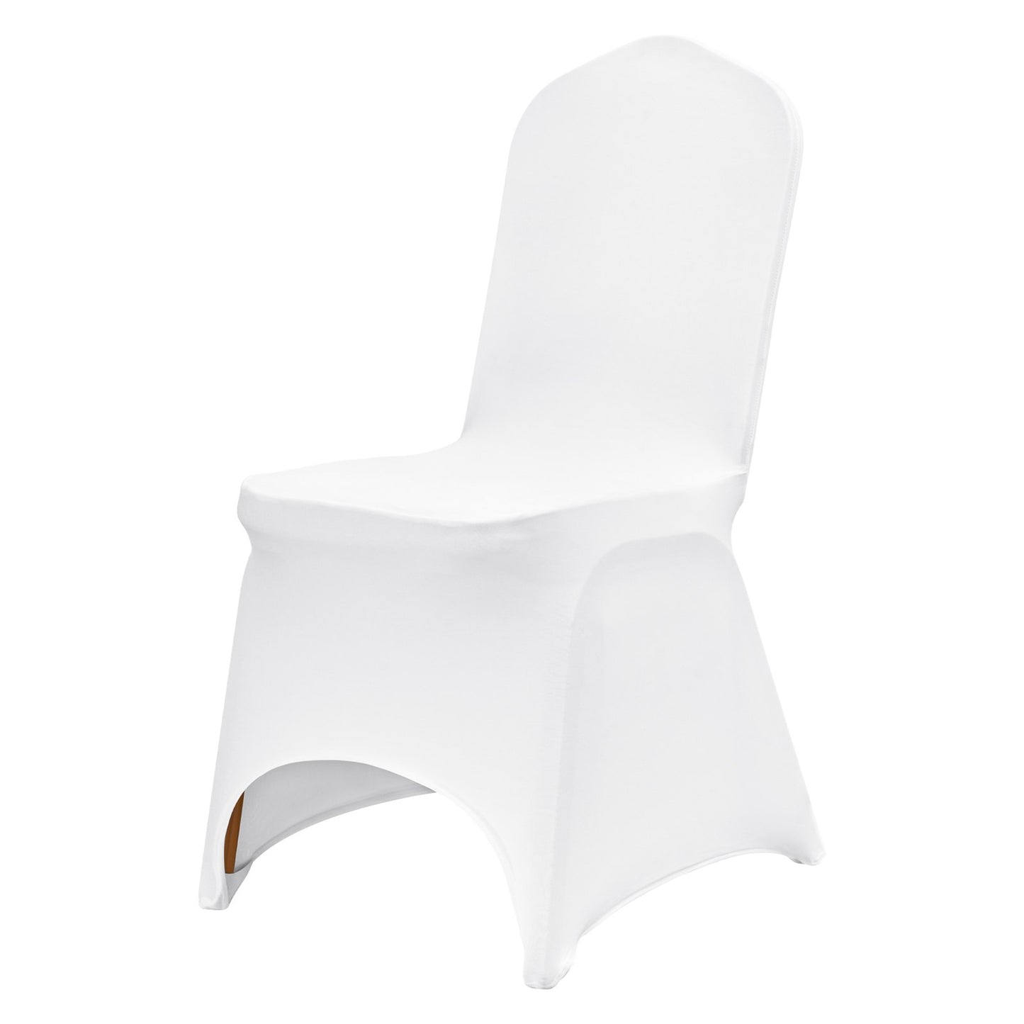 50 pcs Chair Covers Wedding Spandex White Chair Covers Stretch Fabric Removable Washable Protective Covers for Weddings Banquets Ceremony (Arc Shaped, 50 pcs)